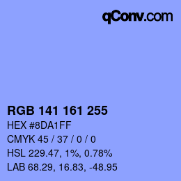 Color code: RGB 141 161 255 | qconv.com