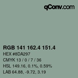 カラーコード: RGB 141 162.4 151.4 | qconv.com