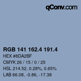 カラーコード: RGB 141 162.4 191.4 | qconv.com