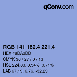 カラーコード: RGB 141 162.4 221.4 | qconv.com