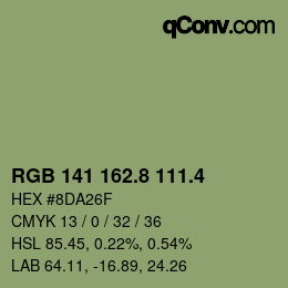 カラーコード: RGB 141 162.8 111.4 | qconv.com