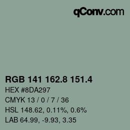 カラーコード: RGB 141 162.8 151.4 | qconv.com