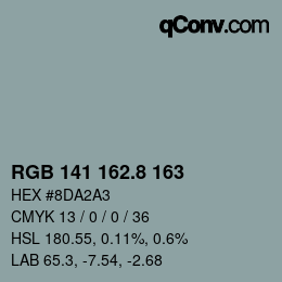 カラーコード: RGB 141 162.8 163 | qconv.com