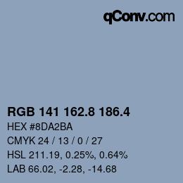 カラーコード: RGB 141 162.8 186.4 | qconv.com