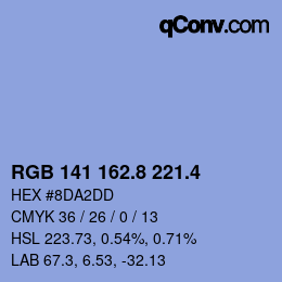 カラーコード: RGB 141 162.8 221.4 | qconv.com
