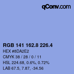カラーコード: RGB 141 162.8 226.4 | qconv.com