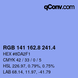カラーコード: RGB 141 162.8 241.4 | qconv.com