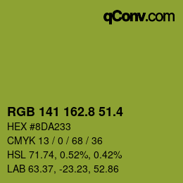 カラーコード: RGB 141 162.8 51.4 | qconv.com