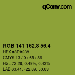 カラーコード: RGB 141 162.8 56.4 | qconv.com