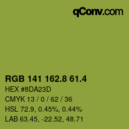 カラーコード: RGB 141 162.8 61.4 | qconv.com