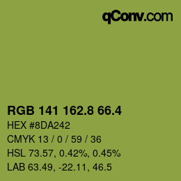 カラーコード: RGB 141 162.8 66.4 | qconv.com