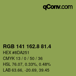 カラーコード: RGB 141 162.8 81.4 | qconv.com