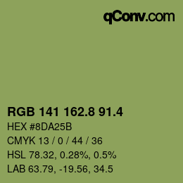 カラーコード: RGB 141 162.8 91.4 | qconv.com