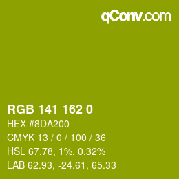 カラーコード: RGB 141 162 0 | qconv.com