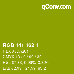 Color code: RGB 141 162 1 | qconv.com