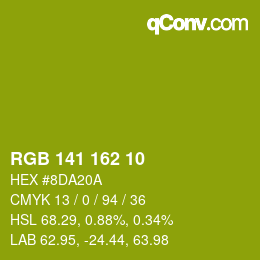 Color code: RGB 141 162 10 | qconv.com