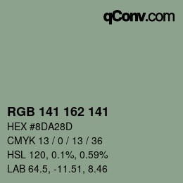 カラーコード: RGB 141 162 141 | qconv.com