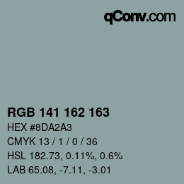 Color code: RGB 141 162 163 | qconv.com