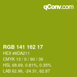 Color code: RGB 141 162 17 | qconv.com