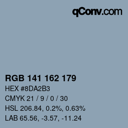 Color code: RGB 141 162 179 | qconv.com