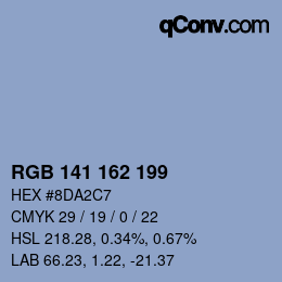 Color code: RGB 141 162 199 | qconv.com