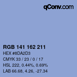 Color code: RGB 141 162 211 | qconv.com