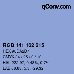 Color code: RGB 141 162 215 | qconv.com