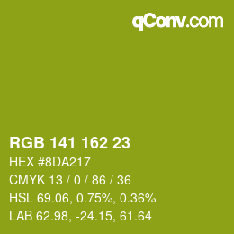 Color code: RGB 141 162 23 | qconv.com