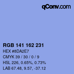 Color code: RGB 141 162 231 | qconv.com
