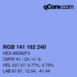 Color code: RGB 141 162 240 | qconv.com