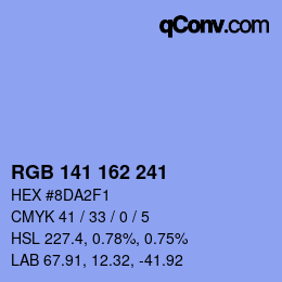 Color code: RGB 141 162 241 | qconv.com
