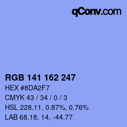 颜色代码: RGB 141 162 247 | qconv.com