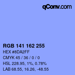 Color code: RGB 141 162 255 | qconv.com