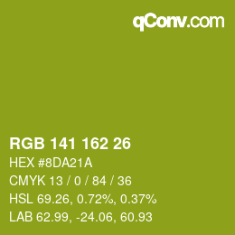 Color code: RGB 141 162 26 | qconv.com