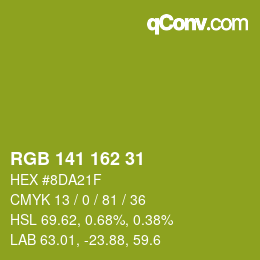 Color code: RGB 141 162 31 | qconv.com