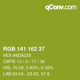 カラーコード: RGB 141 162 37 | qconv.com