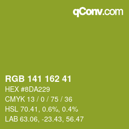 颜色代码: RGB 141 162 41 | qconv.com