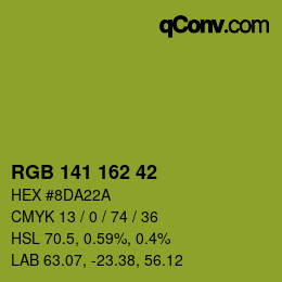 Color code: RGB 141 162 42 | qconv.com