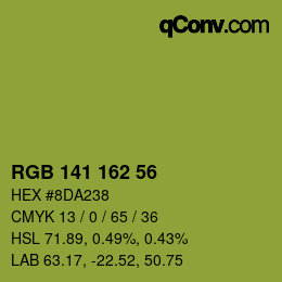 Color code: RGB 141 162 56 | qconv.com