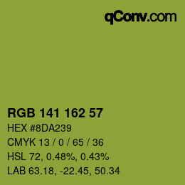カラーコード: RGB 141 162 57 | qconv.com