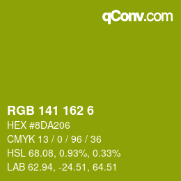 Color code: RGB 141 162 6 | qconv.com