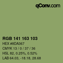 カラーコード: RGB 141 163 103 | qconv.com