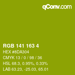 Farbcode: RGB 141 163 4 | qconv.com