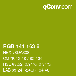 カラーコード: RGB 141 163 8 | qconv.com
