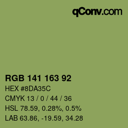 カラーコード: RGB 141 163 92 | qconv.com