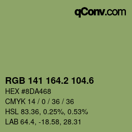 カラーコード: RGB 141 164.2 104.6 | qconv.com