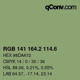 カラーコード: RGB 141 164.2 114.6 | qconv.com