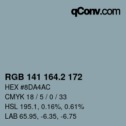 カラーコード: RGB 141 164.2 172 | qconv.com