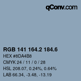 カラーコード: RGB 141 164.2 184.6 | qconv.com
