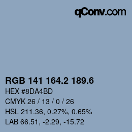カラーコード: RGB 141 164.2 189.6 | qconv.com